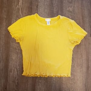 yellow ribbed crop top
